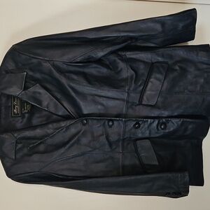 Navy Leather Jacket
